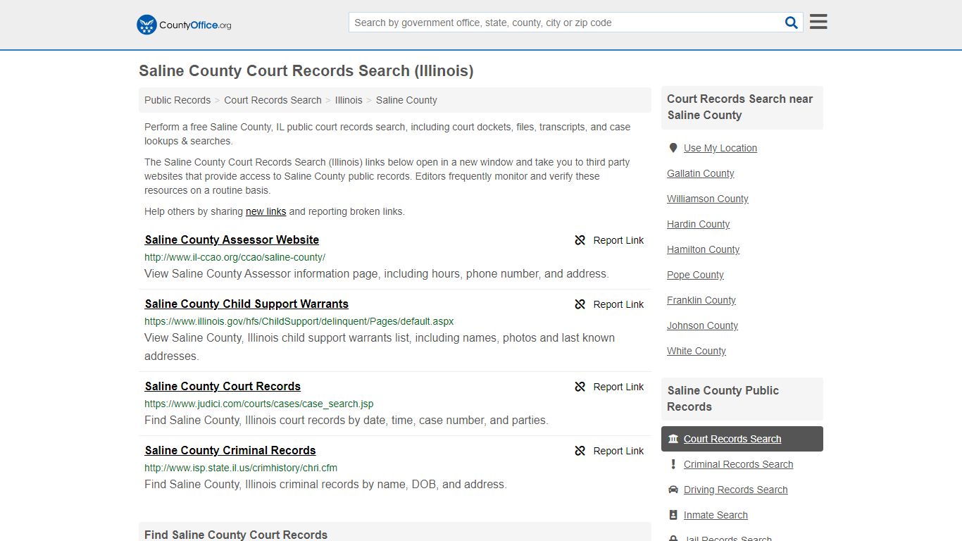 Court Records Search - Saline County, IL (Adoptions ...