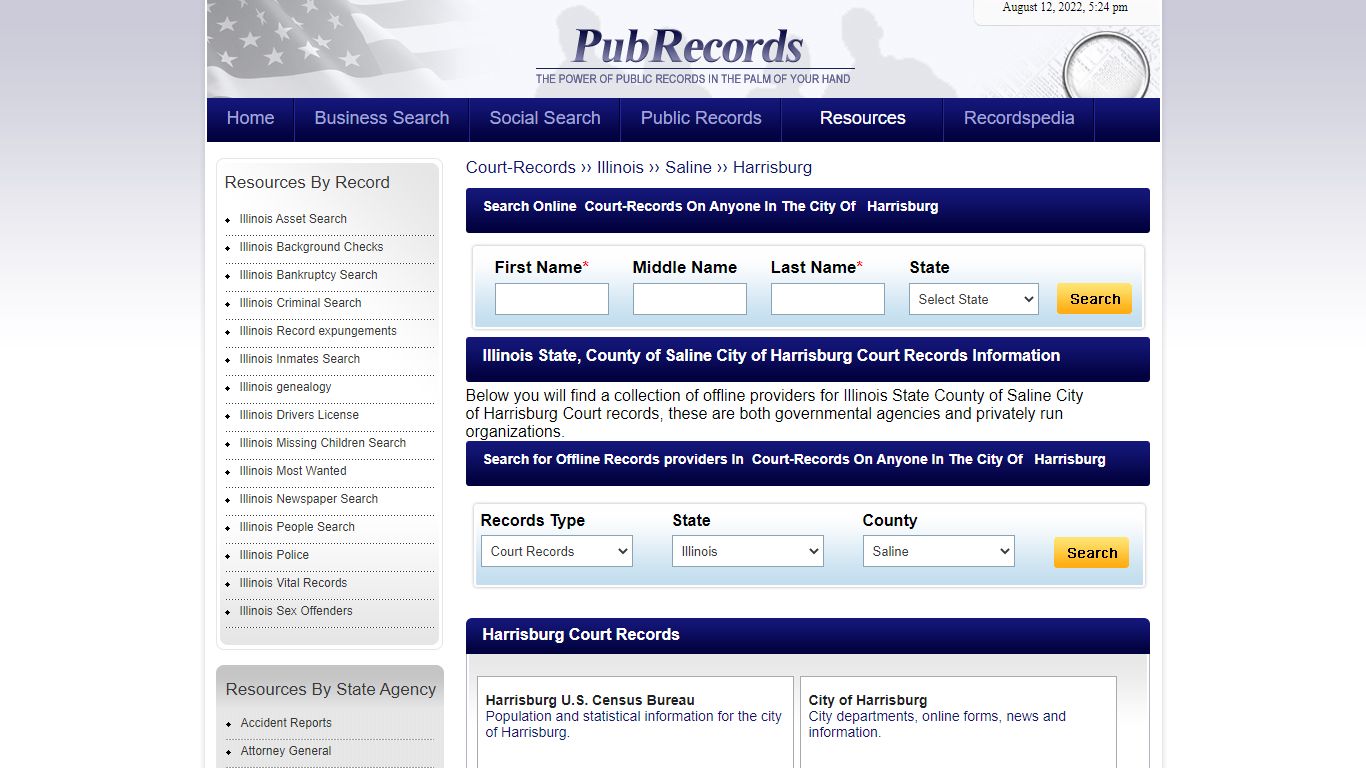 Harrisburg, Saline County, Illinois Court Records
